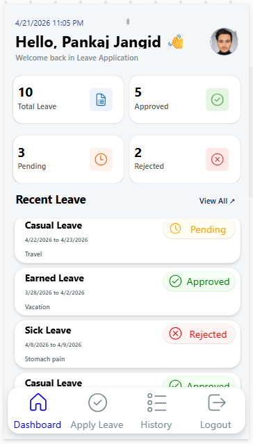 Leave Management App – Mobile (PowerApps Template)