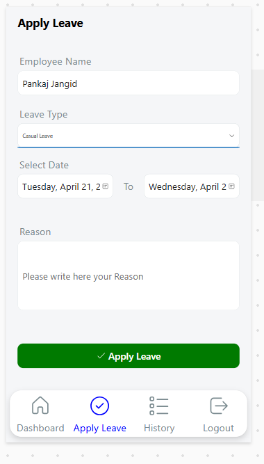 Leave Management App – Mobile (PowerApps Template)