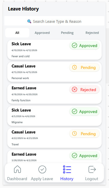 Leave Management App – Mobile (PowerApps Template)