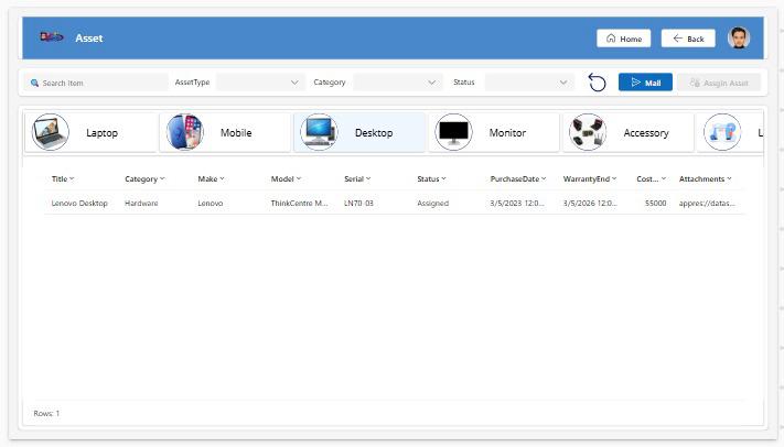 Asset Management - PowerApp Ready to Use App File