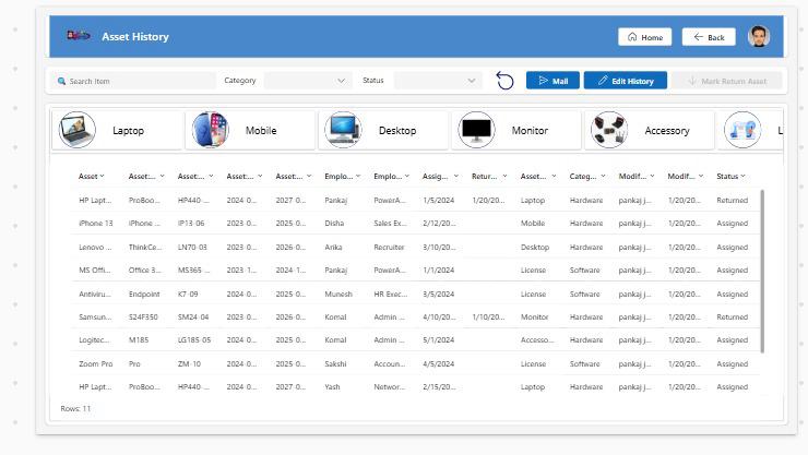 Asset Management - PowerApp Ready to Use App File