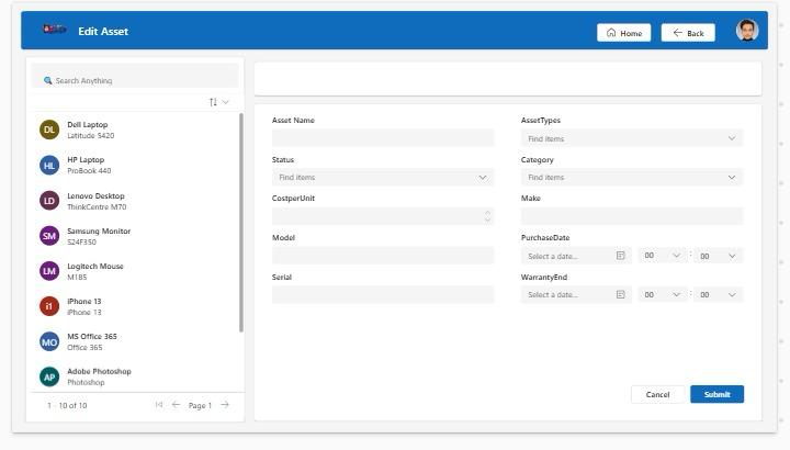 Asset Management - PowerApp Ready to Use App File